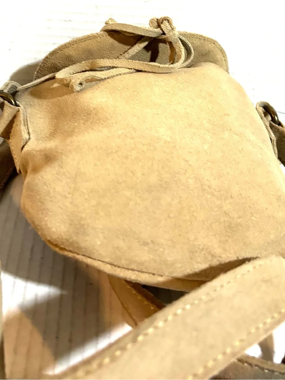 Alternative Suede Crossbody Bag in Tan